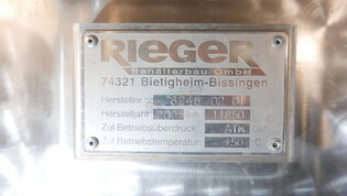11.850 Liter Rieger Lagertank/Weintank kubisch mit 4 Kühltaschen