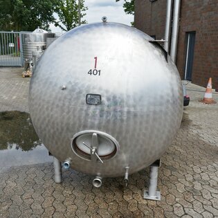 4 Stück 6200 Liter Sektdrucktank (8 bar) aus V2A