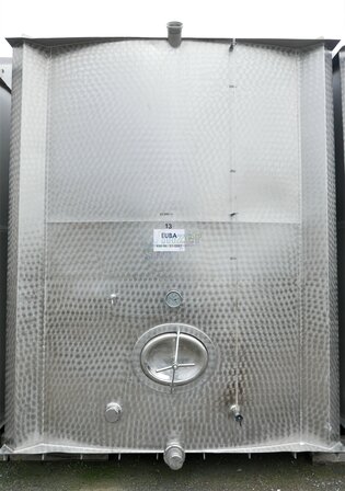 21.900 Liter Lagertank, mit 3 % Schräge, Kubisch, stehend aus V2A