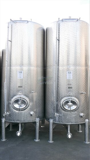 4.150 Liter Tank, Lagertank, Weintank, Rund, stehend aus V2A