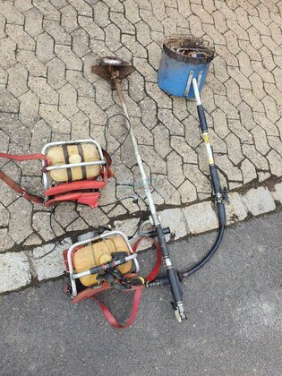 Rückentragbare Motorsense + Entlauber