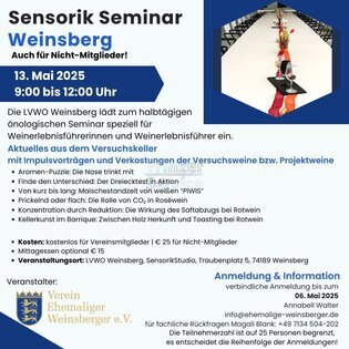 Sensorik Seminar speziell für Weinerlebnisführer/innen