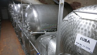 2.450 Liter Lagertank/Weintank liegend rund aus V2A