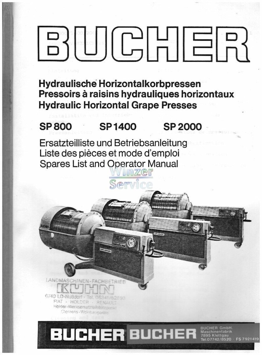 Bild 1 BUCHER Hydraulische Horizontalkorbpresse